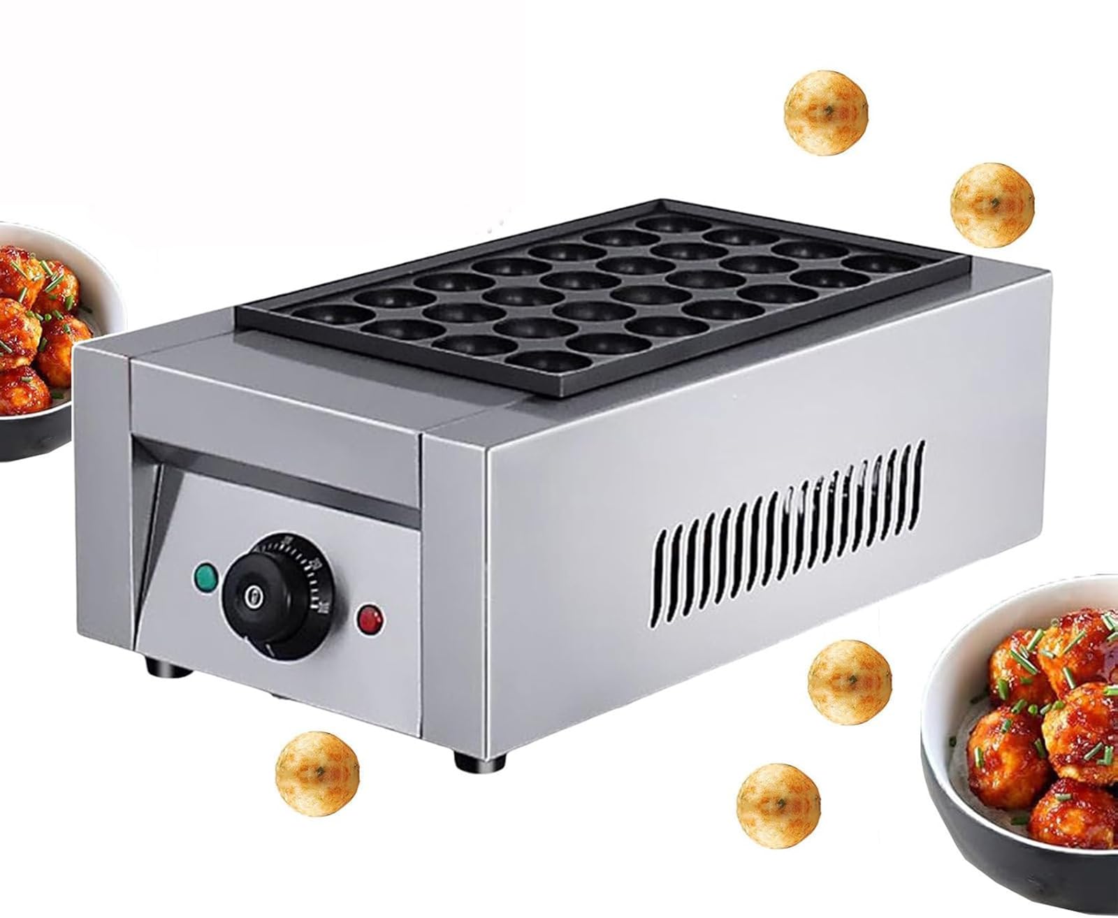 YXZQLOZ Takoyaki Maker, Electric Takoyaki Grill Pan 28 Holes Electric Heating Takoyaki Machine for Commercial and Home Use, Temperature Range: 0~300℃