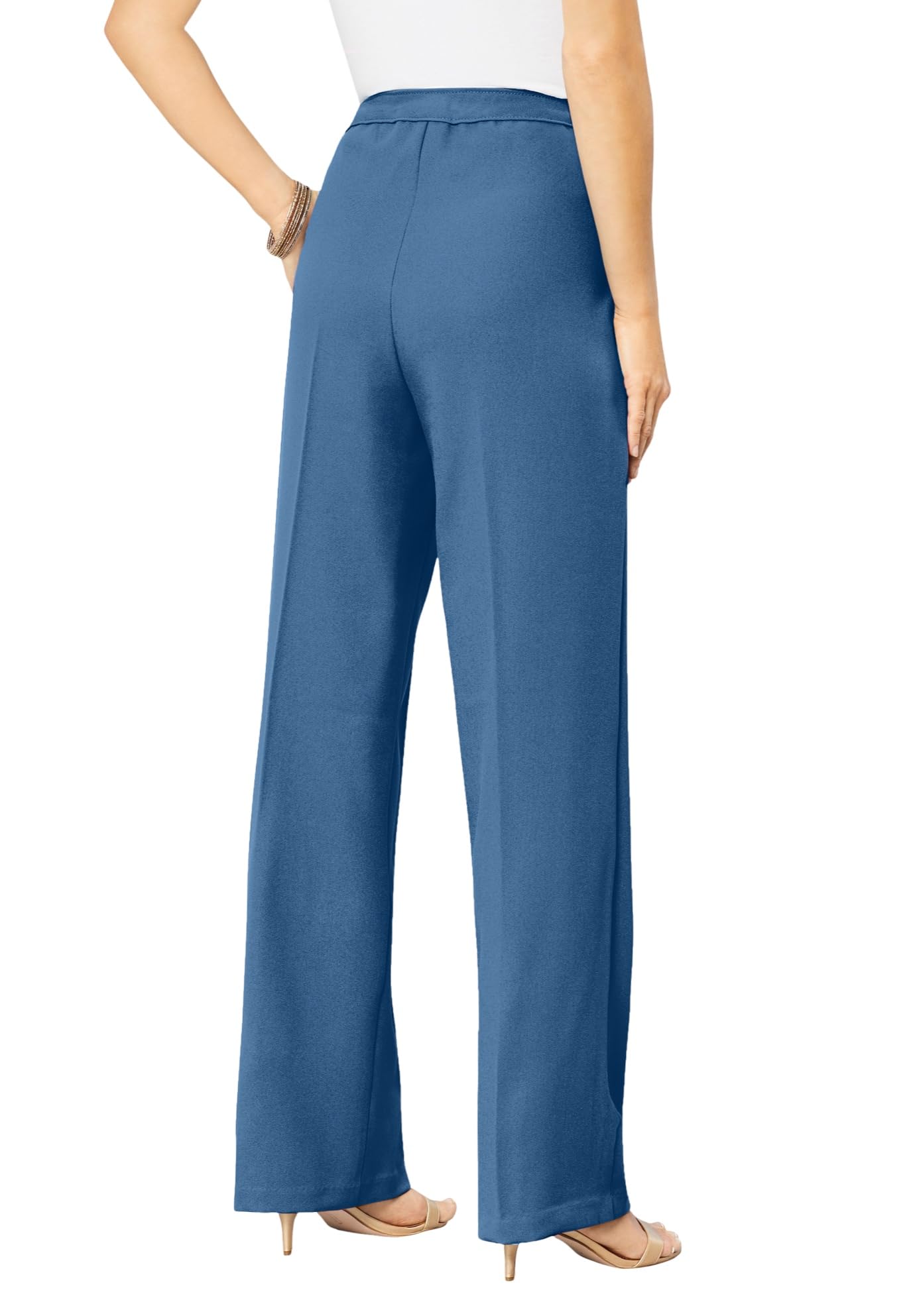 Roamans Womens Plus Size Wide Leg Bend Over Pant