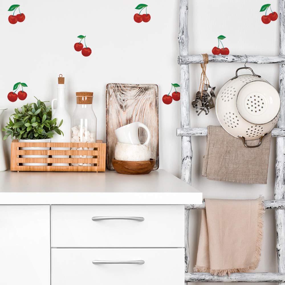 Tempaper Kiraz Soyma ve Yapıştır Duvar Çıkartmaları, kırmızı