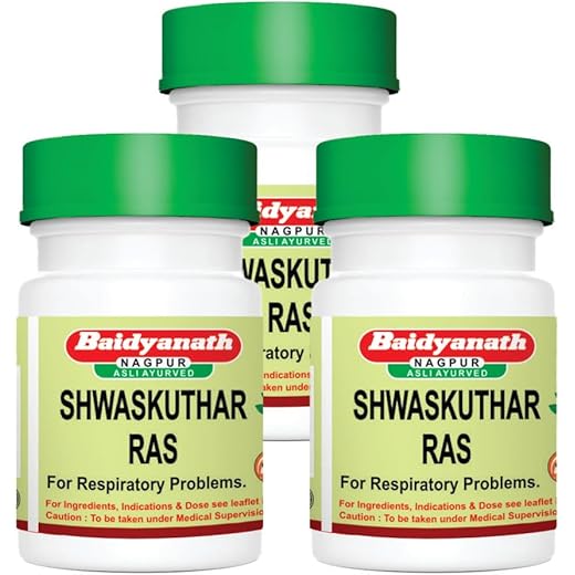 Baidyanath Shwaskuthar Ras Tablets 80 - Pack of 3