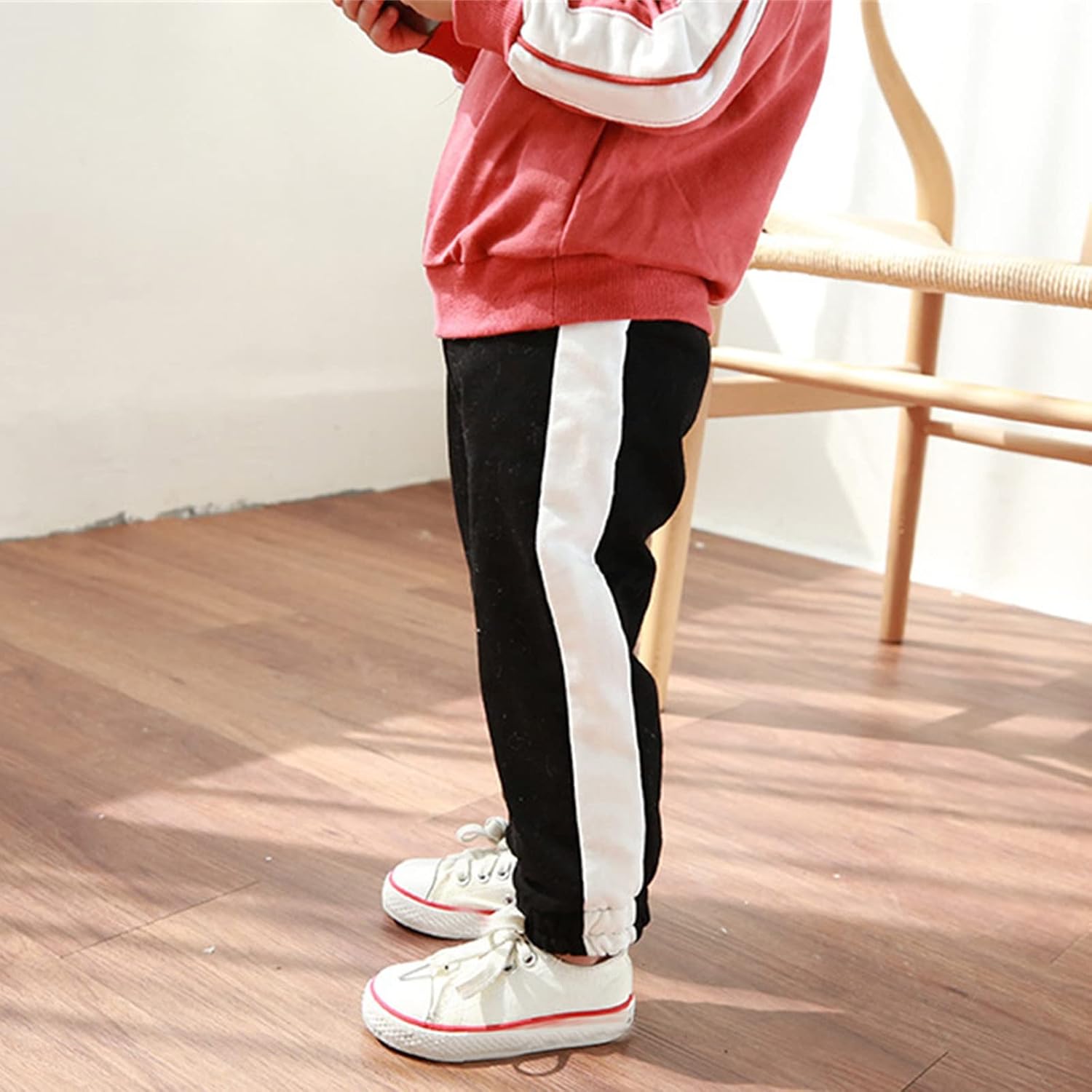 Toddler Boys Girls Classic Pull-on Sweatpants Fleece Pants Infant Baby Soild Color Striped Cotton Fall Toddler Outfit