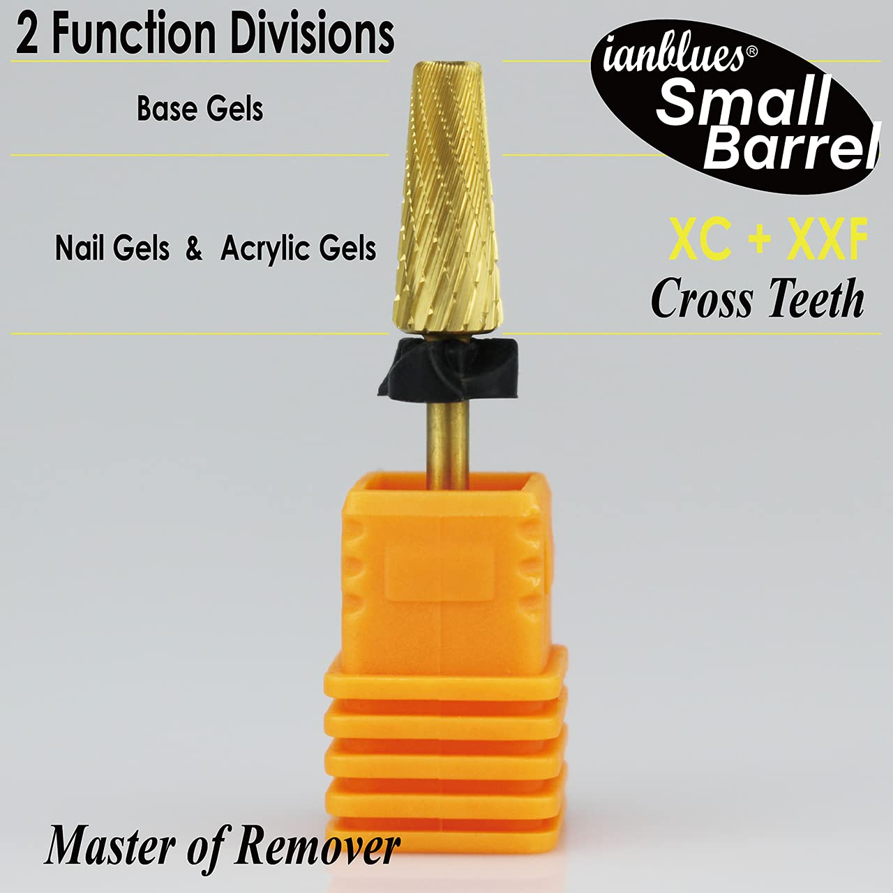 Multi-function 5 in 1 Nail Drill Bit, Mixed Sizes Edition, Cross Cut, Professional E-File for Manicure Drill Machine, 2 Way, Shank 3/32” (XC + XXF)