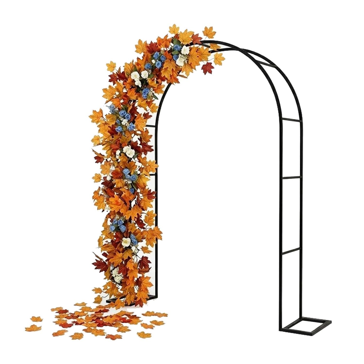 Schwarzer Metall-Gartenbogen für Kletterpflanzen – langlebiger, rostbeständiger Stahl-Laube für Rosen und Reben, 200 x 230 cm, Outdoor-Hochzeitsdekoration, perfekt für Halloween und Veranstaltungen
