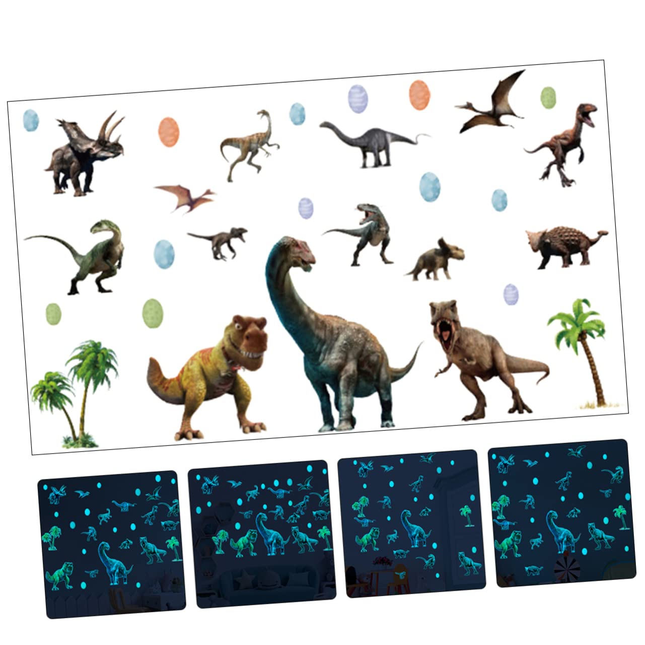 ifundom 3juegos Pegatinas De Pared Infantiles De Dinosaurios Autoadhesivas Decoración Brillante Para Habitaciones De Niño Niña Para Paredes Suaves y Secas