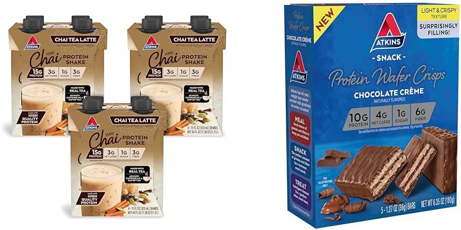 Atkins Chai Tea Latte y Chocolate Crème Proteínas