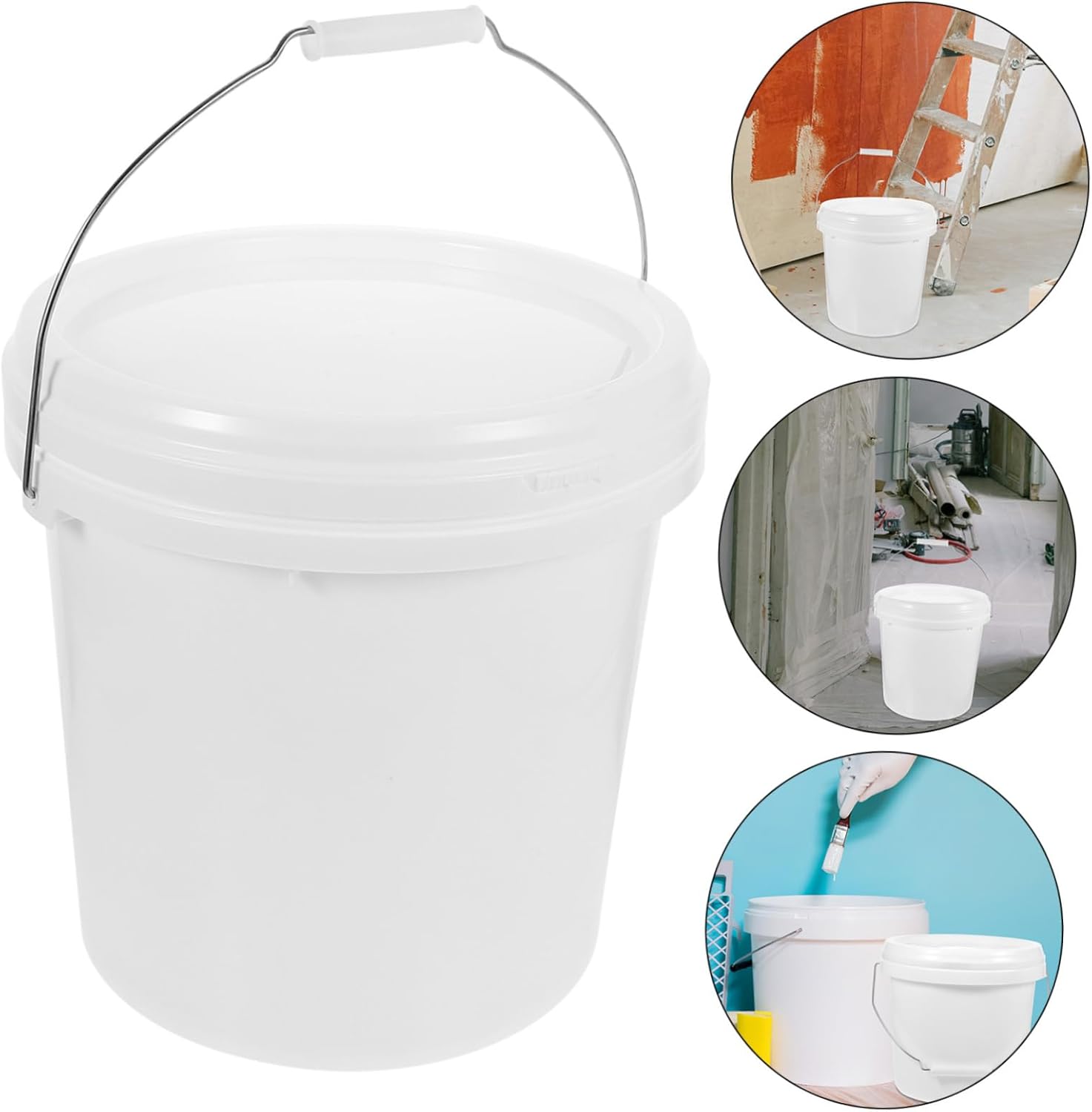 Hdpe Paint Bucket with Airtight Lid Empty Storage Container with Handle Multi-Functional Pail for Paint Crafts and More
