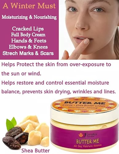 Butter Me - Cocoa & Shea Multipurpose Body Cream, Deep Nourishing, Hydrates & Softens, Rises Wellbeing, An All Day Moisture Balance. #TOP5