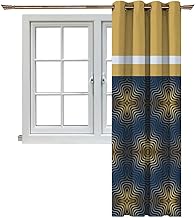 ستارة مطبوعة ام.سي 294-A بتصميم ثلاثي الابعاد لغرفة المعيشة وغرفة النوم من نجيب سليم، متعددة الالوان، 280×140 سم، تجريدي، قطيفة، L