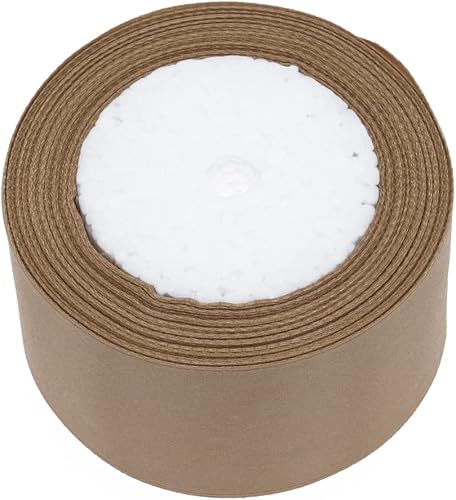 Miniatura 2 de UORIBB Cinta de satén color champán, 2 pulgadas de ancho, 25 yardas de tela, para envolver regalos, bodas, fiestas, cabello, manualidades, hacer