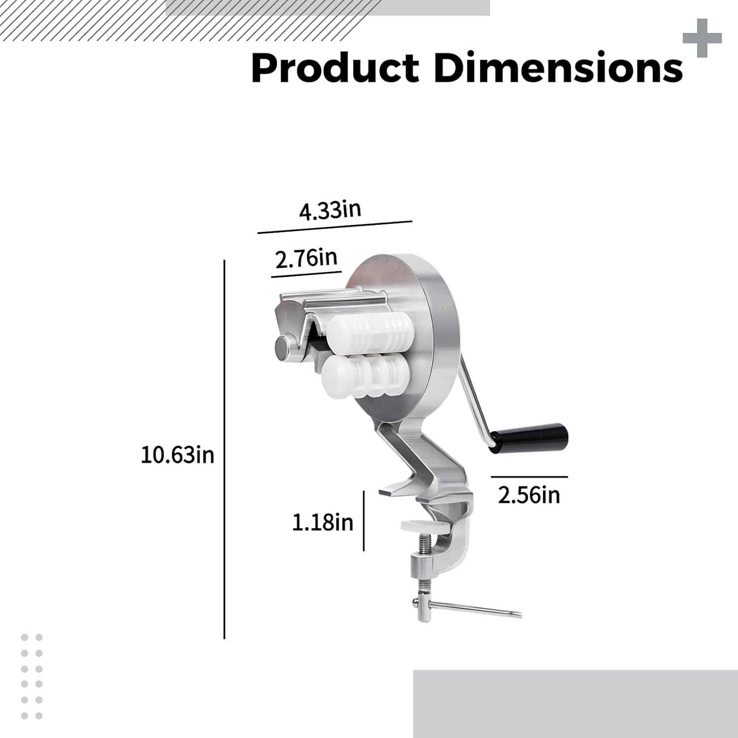 Aluminum Alloy Pasta Maker, Hand Crank Cavatelli Machine, Tabletop Clamp, Noodle Maker, 10.6 In, Easy To Clean