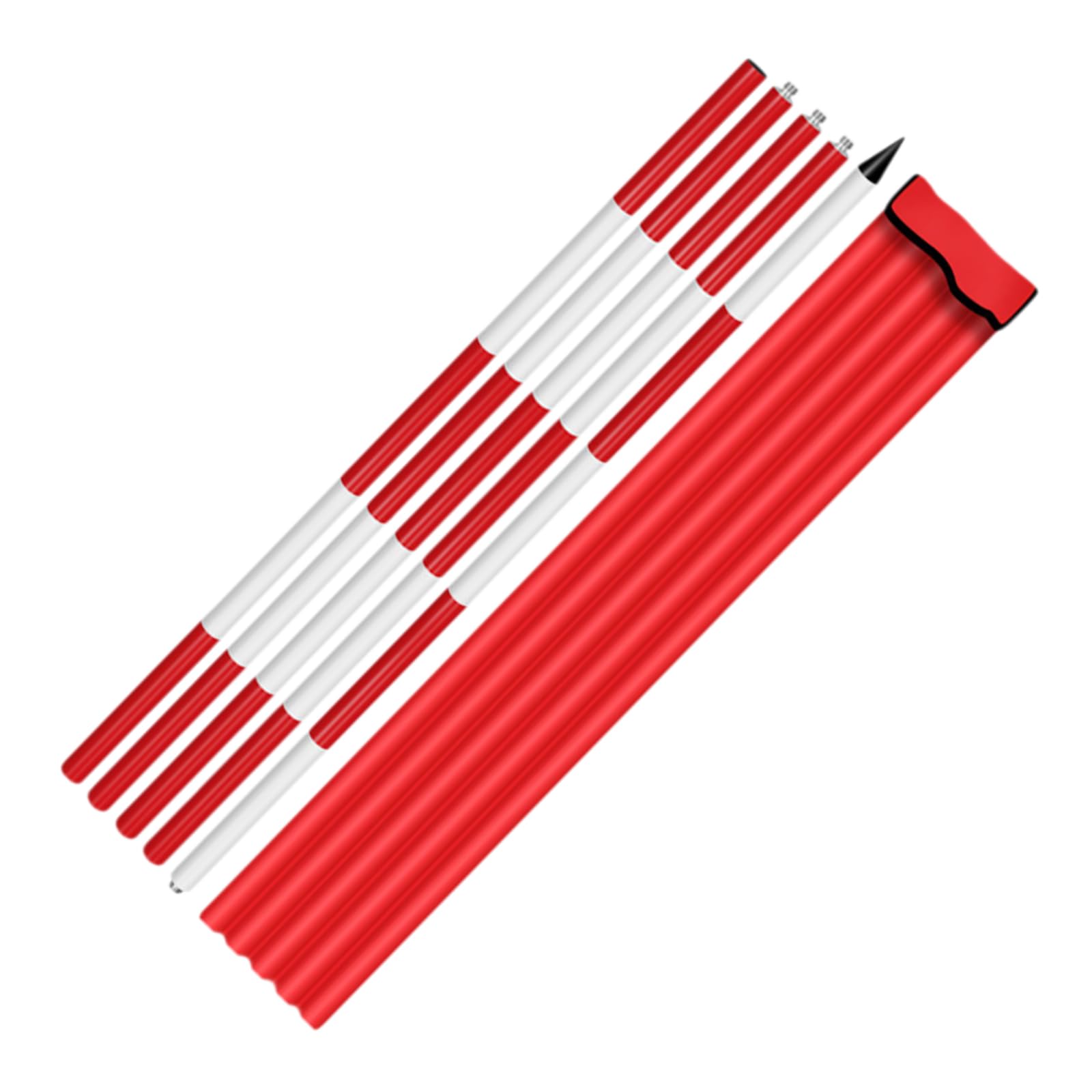 MRVAKDYDI Aluminum Survey Rod, Aluminum Lands Surveying Rod Red White 2m 3m 5m(5m)