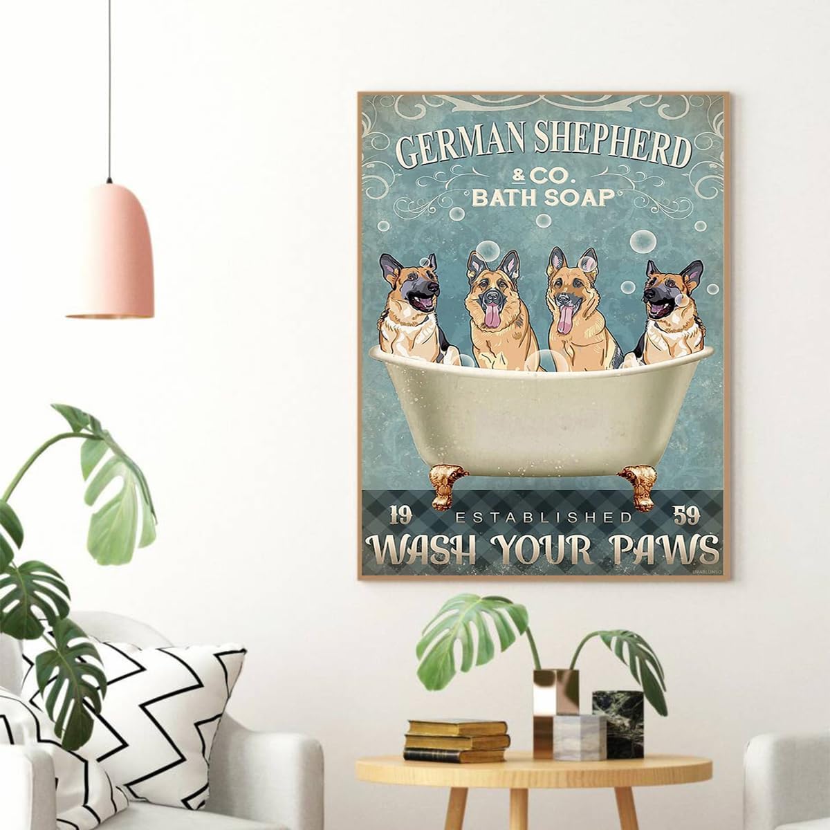 UPABLUNSO Christmas Gift German Shepherd Bath Soap 5D Diamond Art Diamond Painting Kits for Adults Paint by Number for Home Recreation and Wall Decor 12x16 inch Suitable for New Year, Valentine's Day