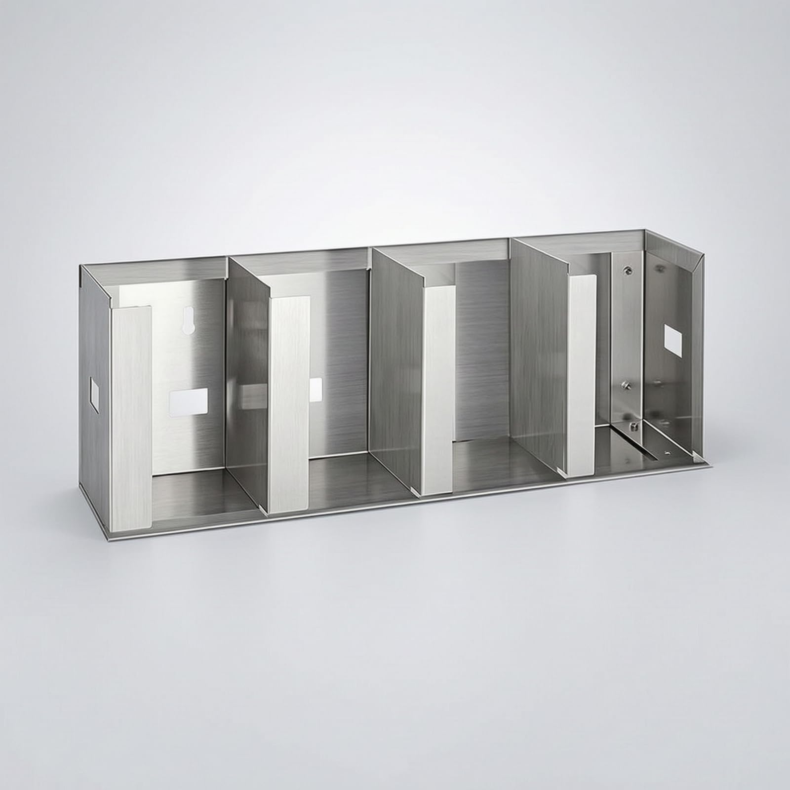 Qianly Porta Coperchi in Acciaio Inox Regolabile Porta Coperchi con Scomparto Salvaspazio Portacoperchi per Operatori di Bar, Ristoratori, Bar, Credenza, 4 Scomparti 50cm