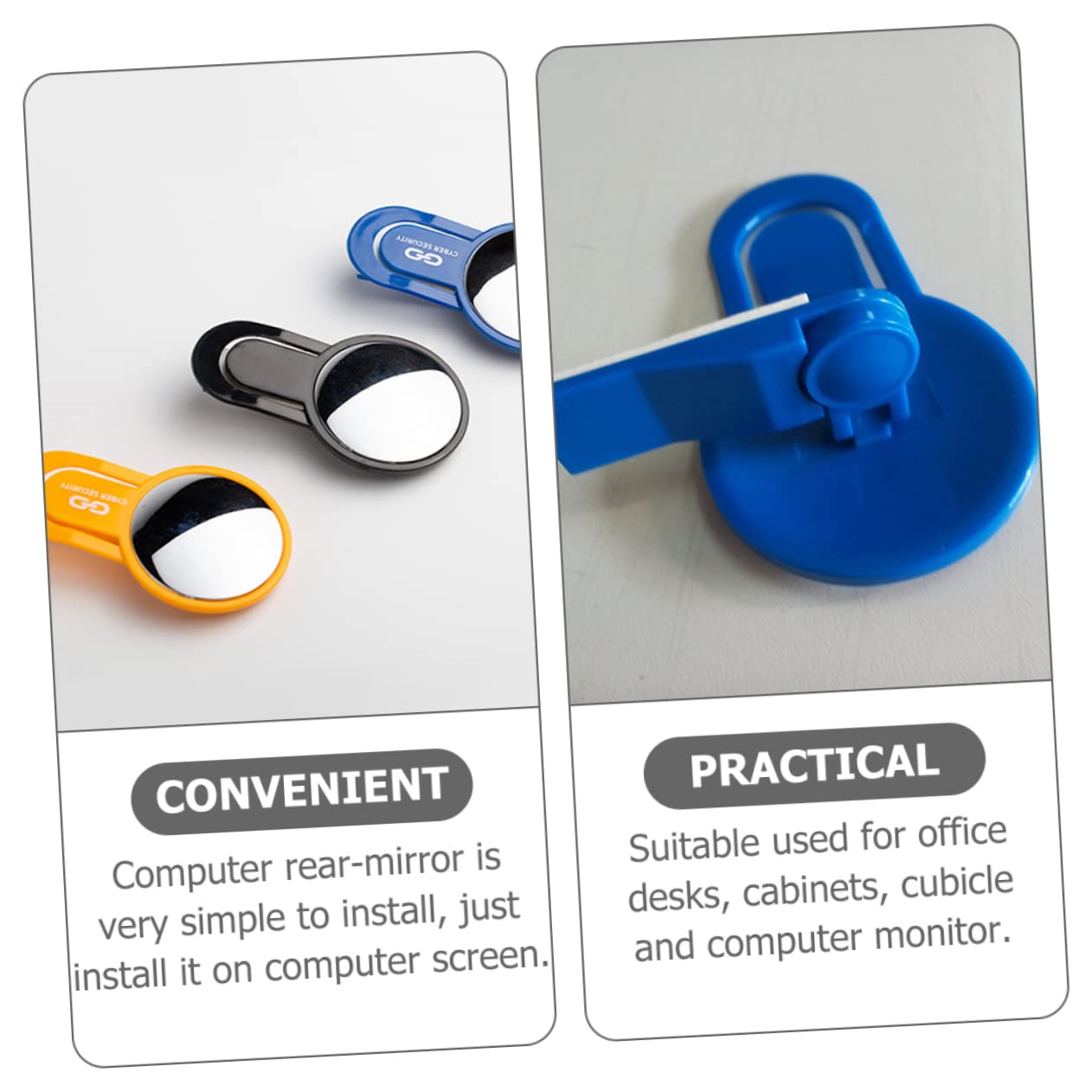 4 Stück Computer Rückspiegel – Verstellbare Konvexe Spiegel Mit 2 Halterungen, 360° Drehbar, Für Monitor & Schreibtisch, Schutz Vor Neugierigen Blicken, Büro & Home-Office