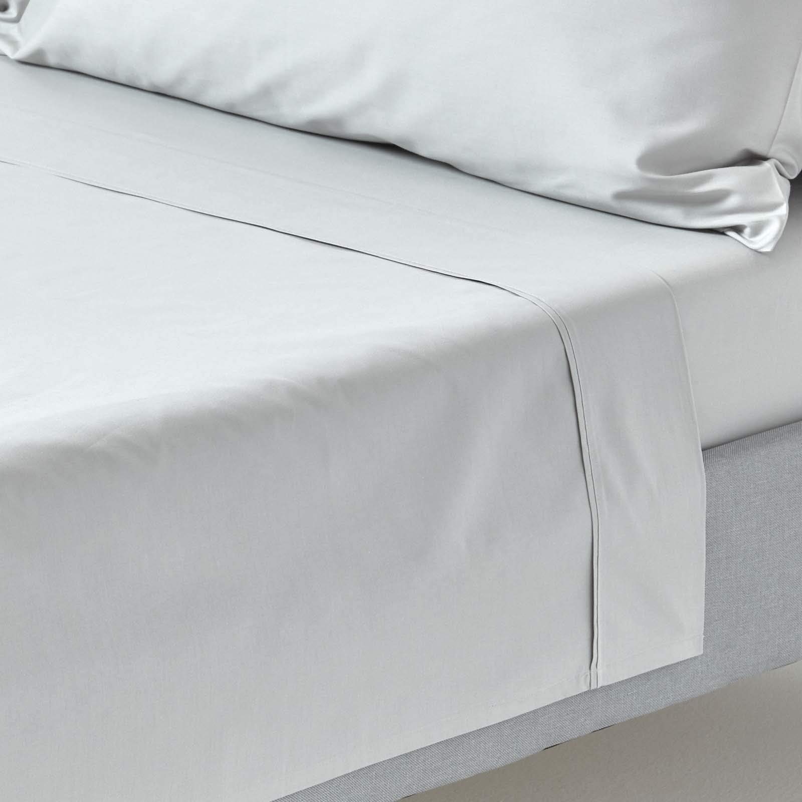 Homescapes Unisex Silver Egyptian Cotton Flat Sheet 200 Thread Count In | Size: King Flat