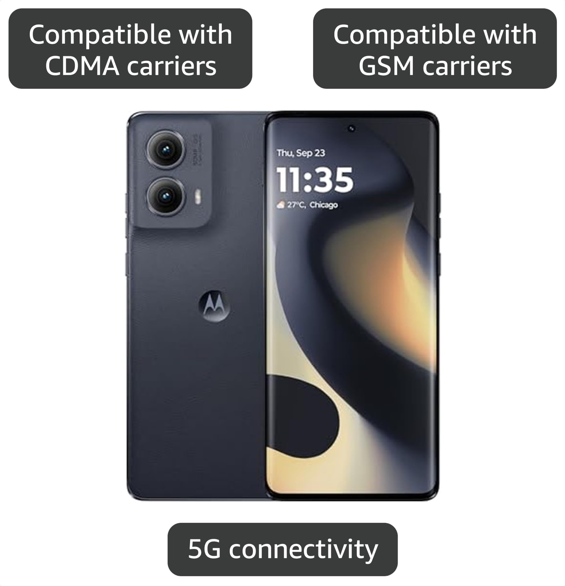 MOTOROLA PMLN4608A 2本セット Amazon.com: Motorola Moto Edge 2024, 256GB + 8GB RAM, Midnight