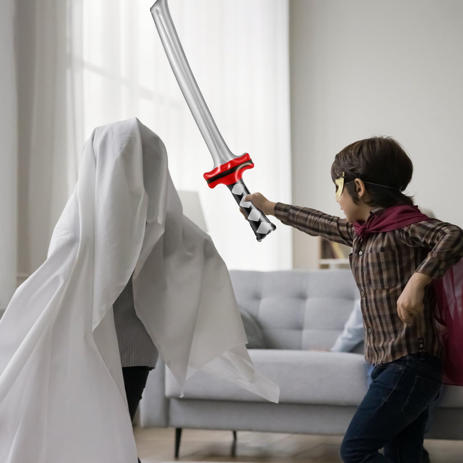 PEUTIER 12pcs Épées Gonflables, Épées Jouets Gonflables Épée de Samouraï Gonflable Épée Ninja Jouets Gonflables pour Filles Garçons Anniversaire Fête à Thème Ninja