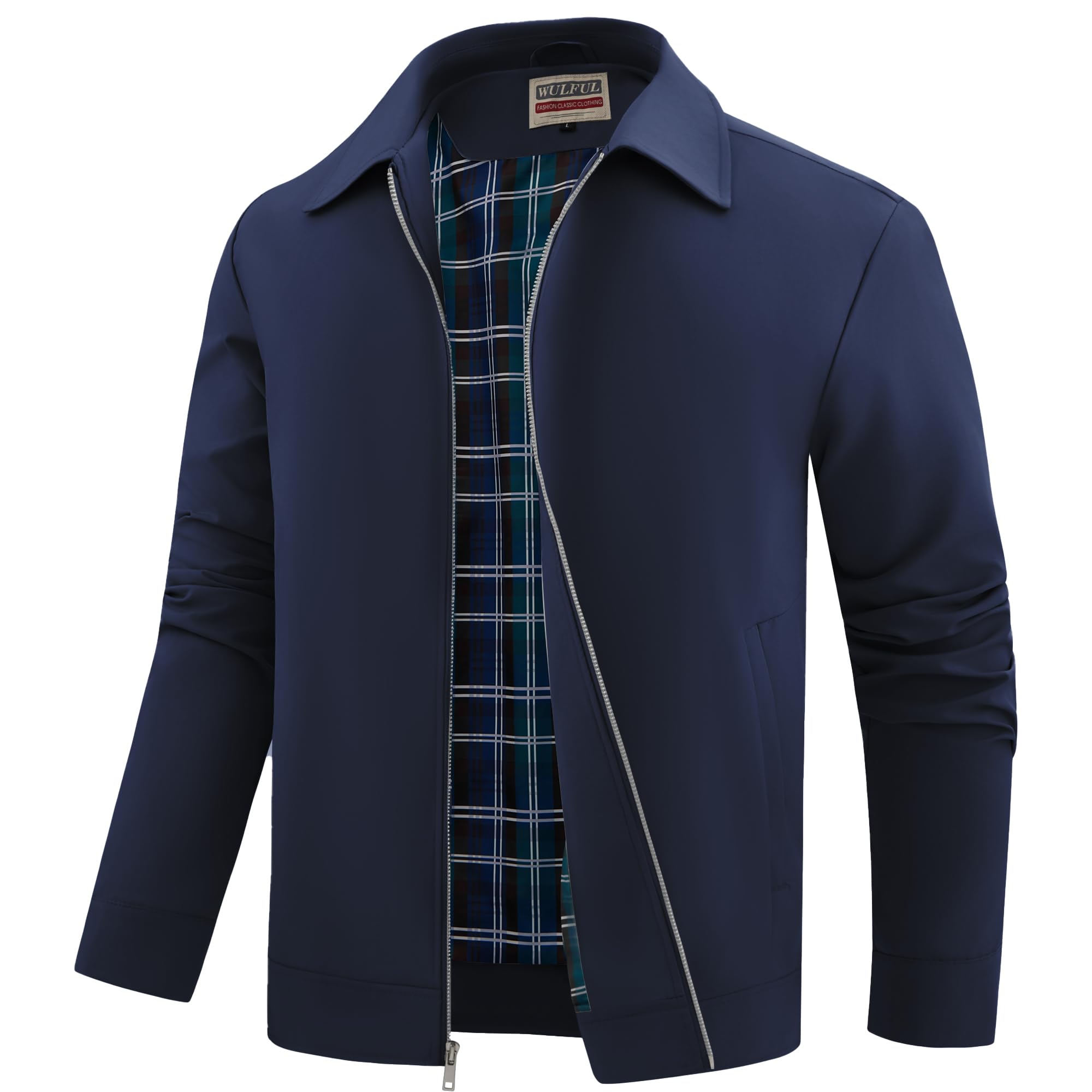 WULFUL Men's Lightweight Jackets Casual Windbreaker Stylish Light Golf Work Dress Business