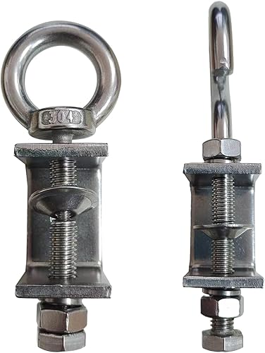 Miniatura 3 de 4 abrazaderas C de acero inoxidable con anillo gancho en J resistente para colgar abrazadera de haz con anillo, que puede soportar 100 libras de