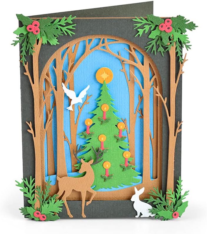Sizzix 661137 Fustella Thinlits Card Fox Label Fold Jen Long, Carbon Steel, Multicolore, 26.2x16.9x0.5 cm