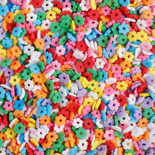 Image of Rainbow Flower Sprinkles, Edible Petals Confetti for Cake Decorating | Rainbow Sprinkles Mix for Baking Topping, Cupcakes, Cookies, Ice Cream, Spring Birthday Party Easter Holiday Supplies