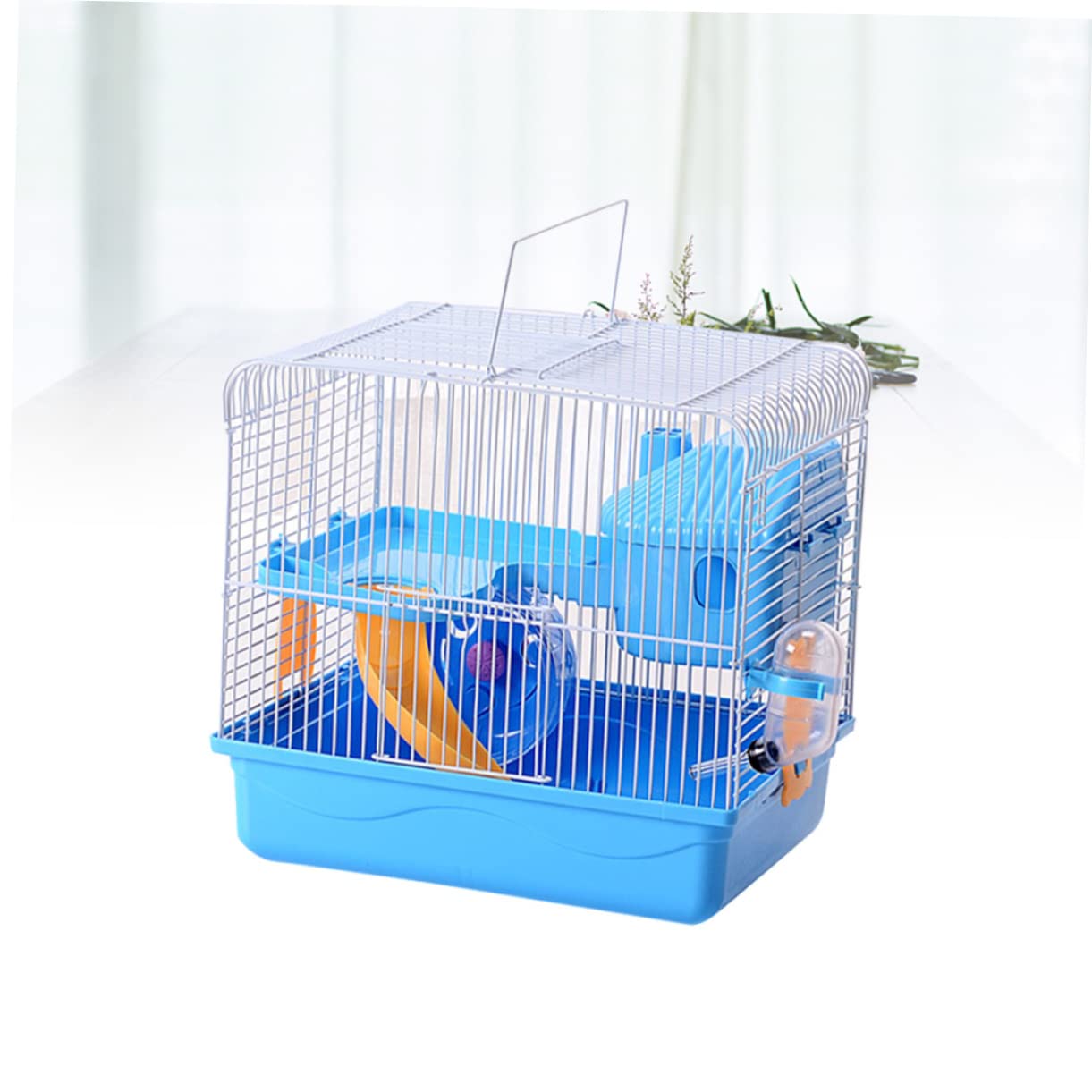 BESPORTBLE Cage pour Chinchilla - Maison pour Hamster Double Couche Sûre Et Spacieuse avec Roue De Course Et Bouteille Anti-Fuite