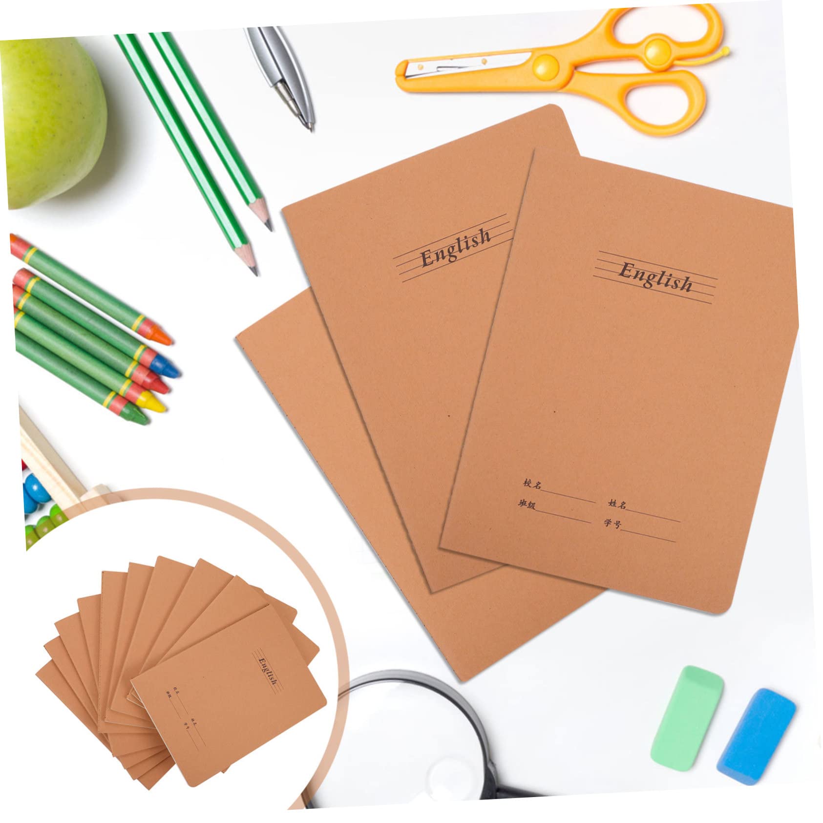 STOBOK Lot de 10 Cahiers D’écriture Manuscrite en Papier, Légers et Portables, pour Élèves et Étudiants, Pratique la Maison L’école
