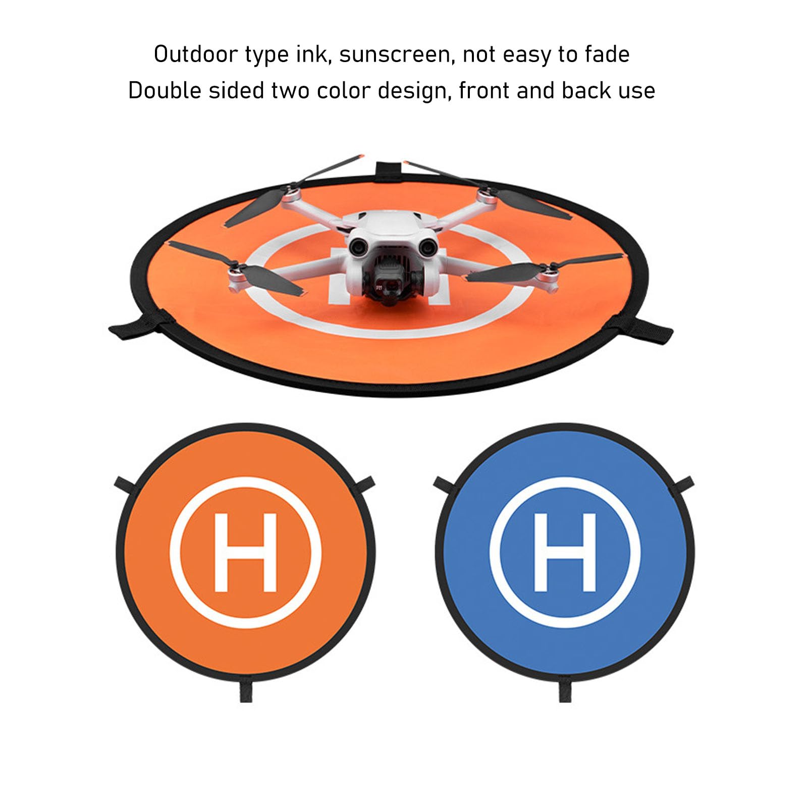 Alomejor Oxford Cloth Drone Landing Pad Foldable Double Sided with Spikes and Reflective Strips for DJI Mini 3 Mini 3 Pro Mini 2 SE Mini SE - Image 4