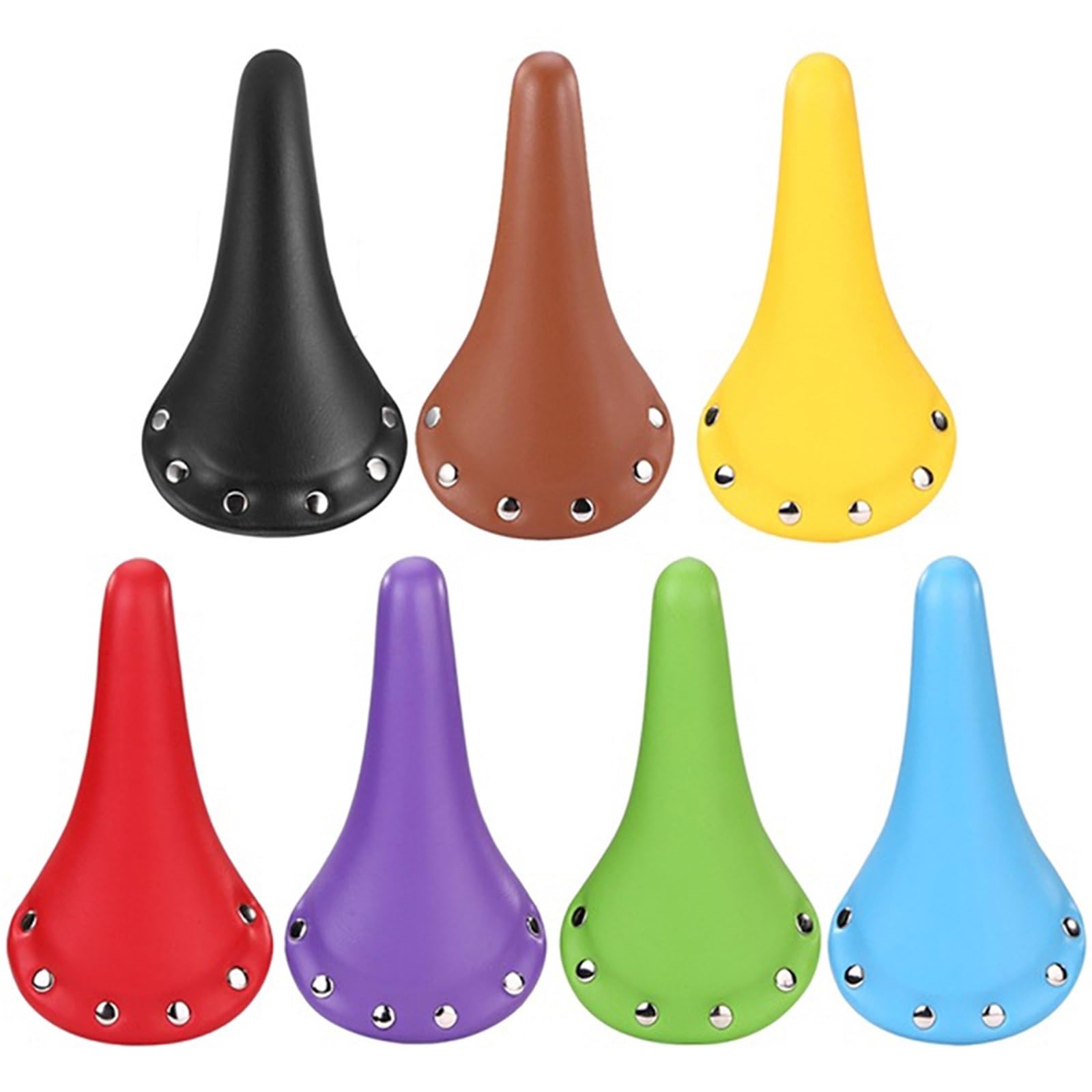 Fahrradsattel,Fahrrad Sattel Fahrradsattel PU. Leder MTB Rennrad Rivet Sitzkissen einzelne Geschwindigkeit Fahrrad braun Blauer Sattelabdeckung