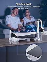 Vista 8 de NexiGo PS5 Horizontal Stand Modular System, Minimalist Design, Base Stand with Headset Holder, Hard Drive and Media Remote Slots, Compatible with