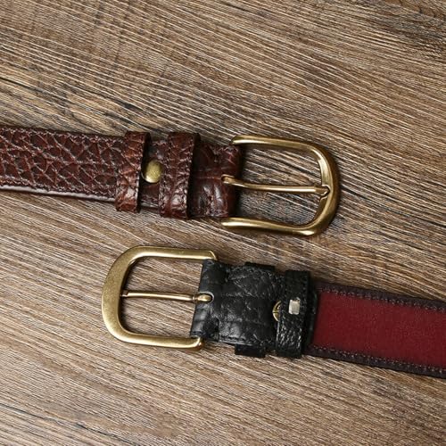 Men's Genuine Leather Dress Belt, 1.5" Wide Single Prong Buckle Fashion & Casual For Suits, Jeans4