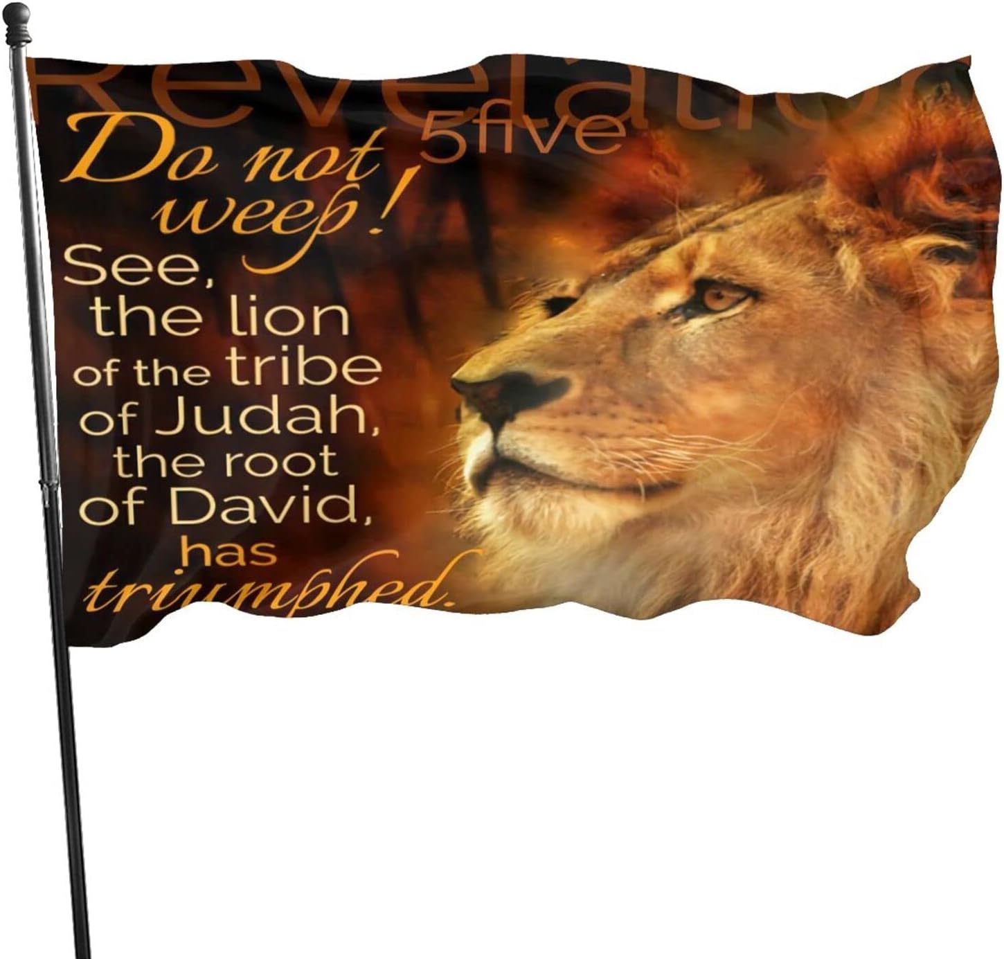 Ali Yee Tribe of Judah Lion 3 x 5 Feet Flag -Uv Fade Resistant Flag for Outdoor House Porch Welcome Holiday Decoration, Garden Flag, One Size, Black