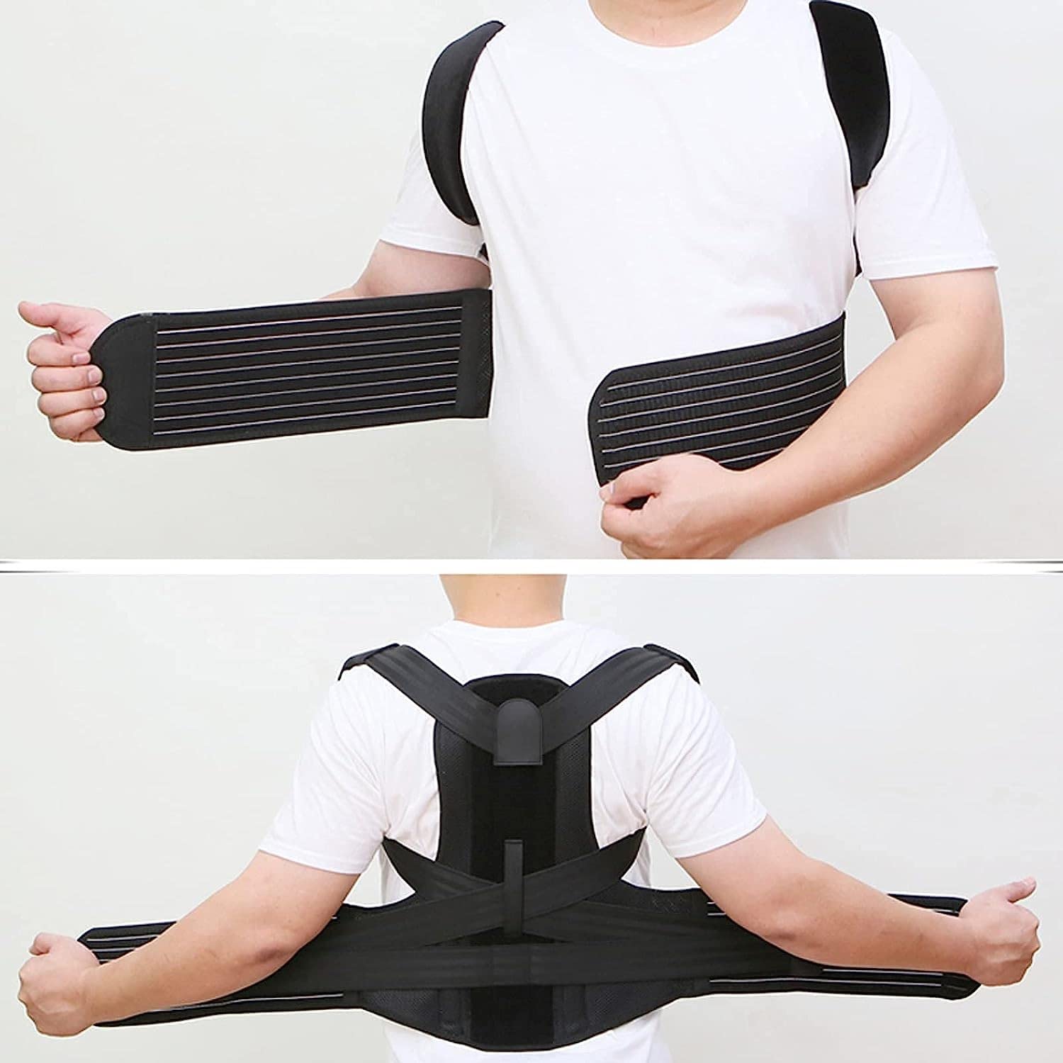 Corrector de postura de gran tamaño, cinturón de corrección de cifosis for adultos fuertes, suave, transpirable, cómodo, eficaz, espalda, hombro, soporte de clavícula, alivio del dolor de cuello(4XL)