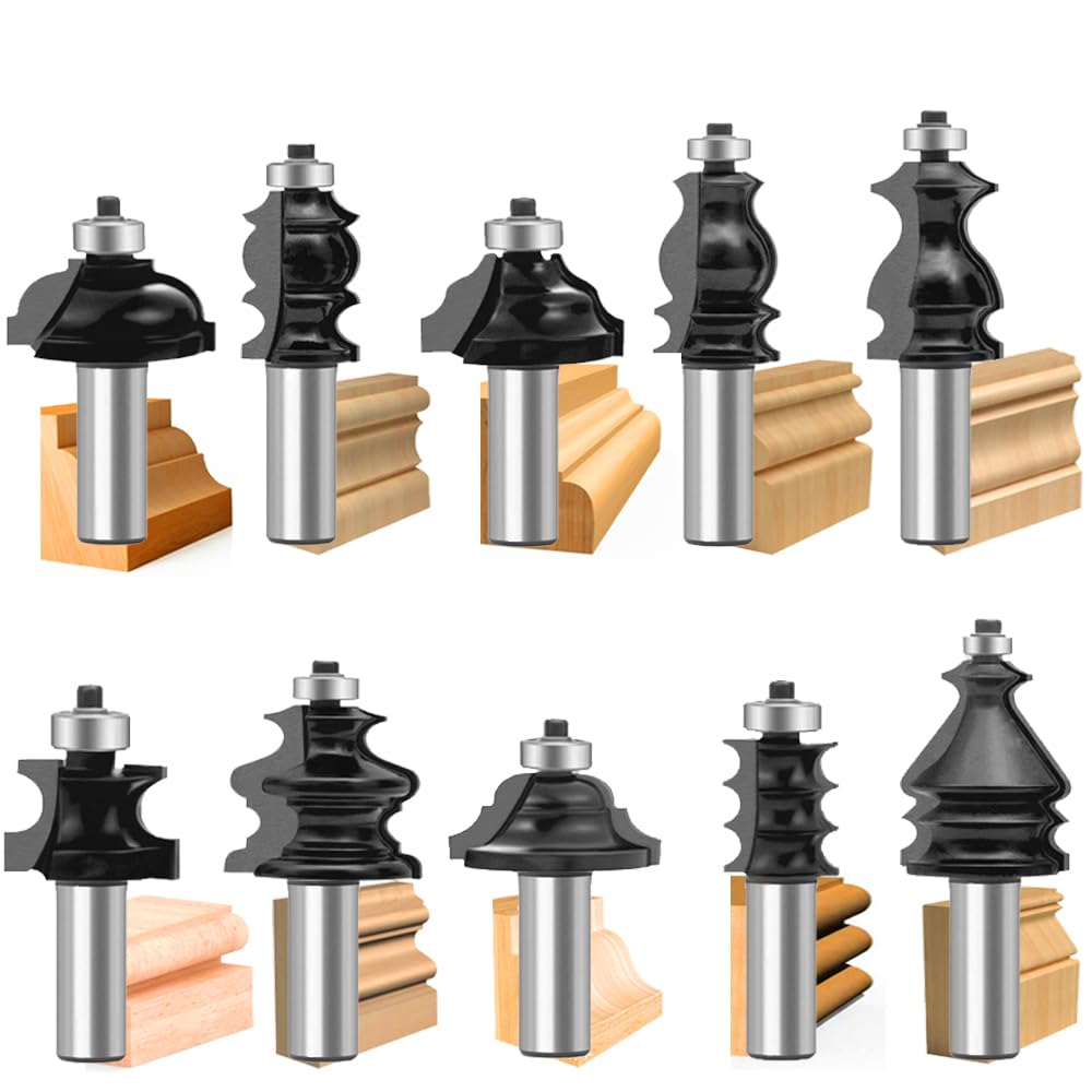 MAYLINE Router Bit Set 1/2 Inch Shank 41 PCS, Woodwork Milling Tongue Groove Rail Stile Cabinet Router Bits Sets Cutter, Wood Miter Cutting Tool for Door Table Shelves (AH2-C)