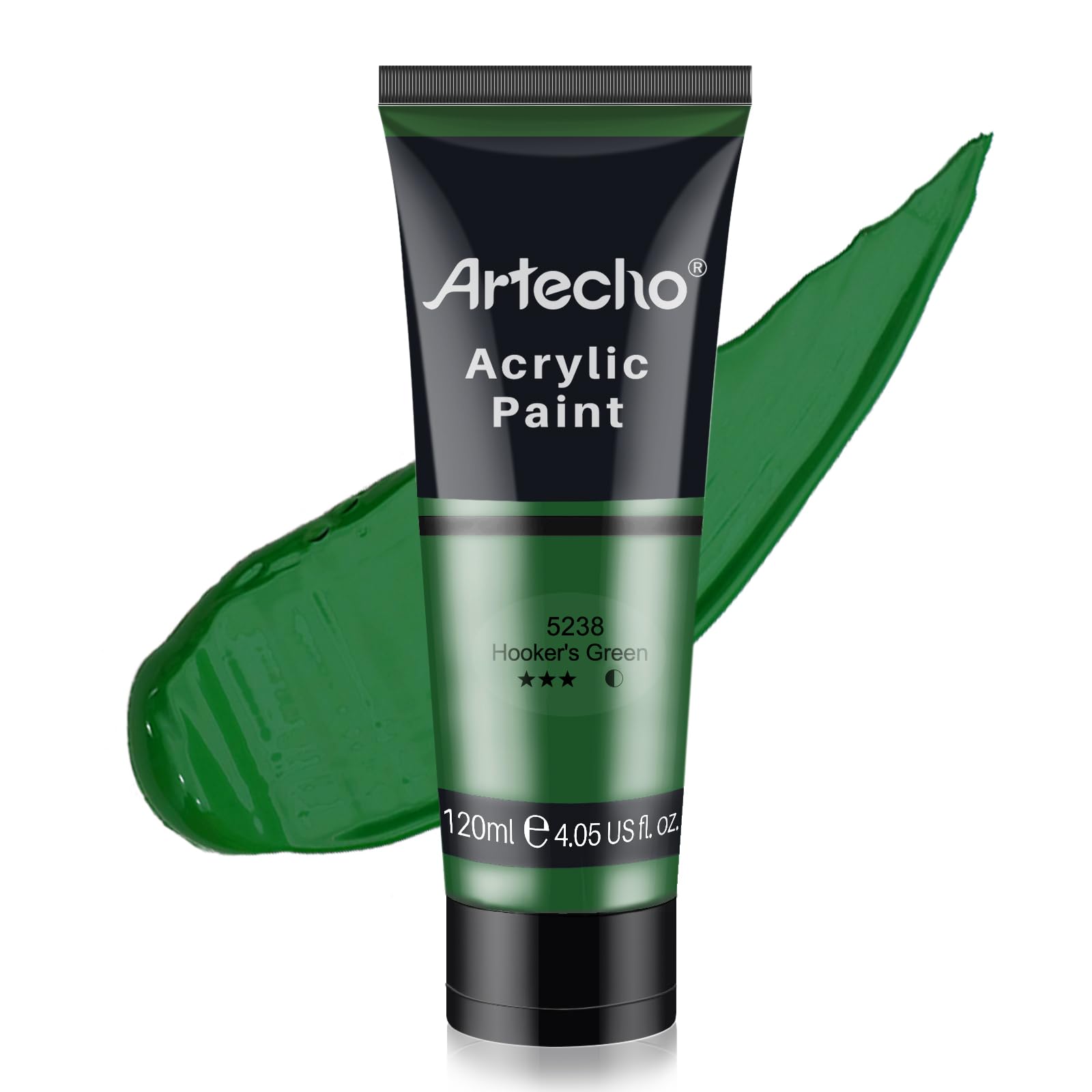 Artecho Hooker's Green Acrylic Paint (120ml / 4.05oz) Tubes, Art Craft Paints for Canvas Painting, Rock, Stone, Wood, Art Supplies