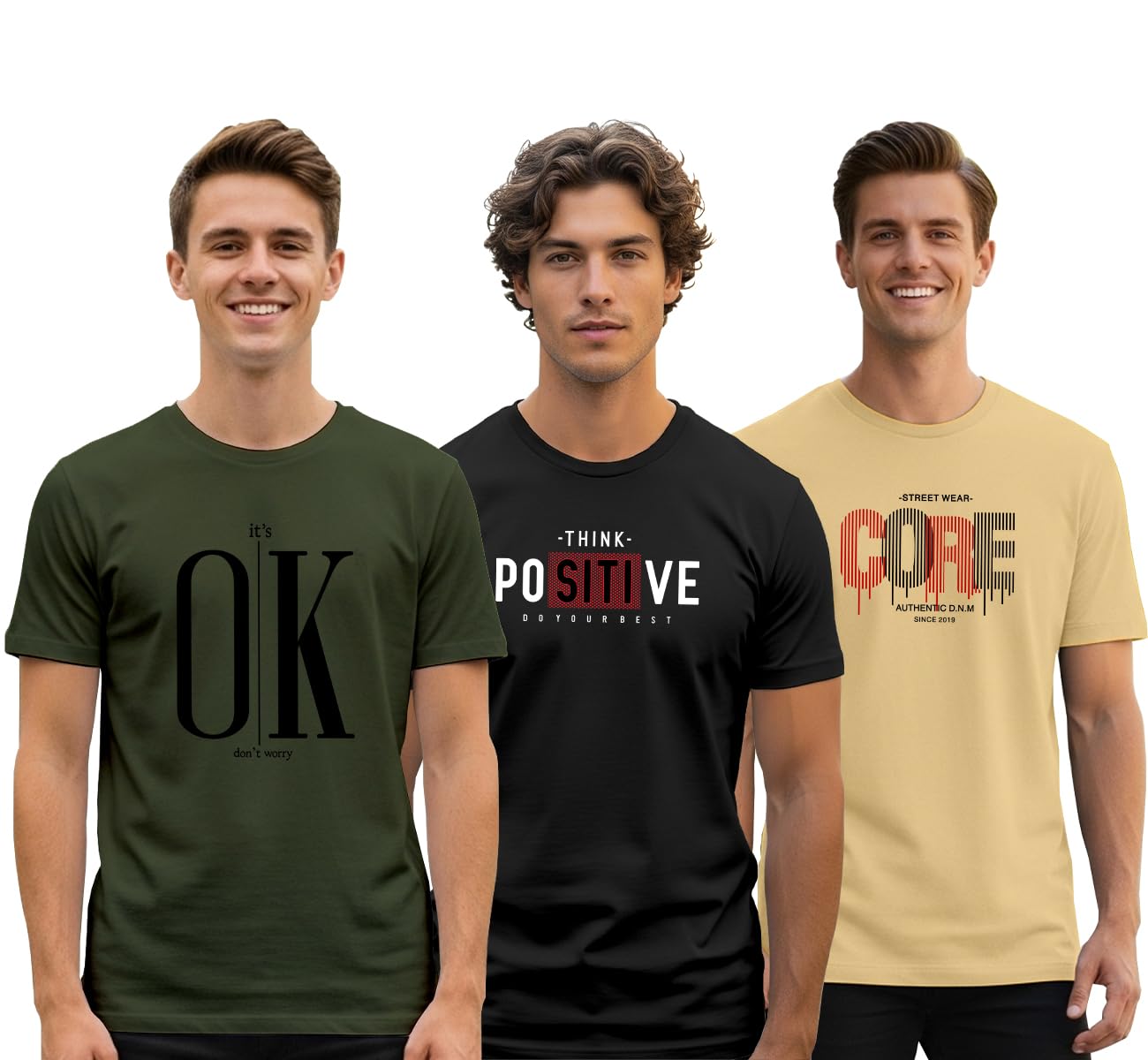 xenovaurban Men's Printed T-Shirt Combo Pack of 3 | Regular Fit Cotton Tshirts for Man-picture-41