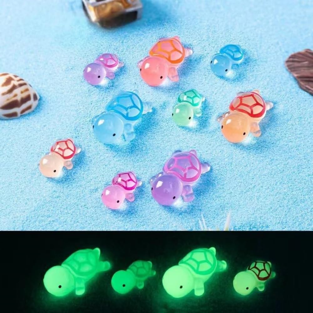 Zhhuoc 5Pcs Luminous Mini Resin Turtles Sea Turtles Figurines Glow in The Dark - Image 4