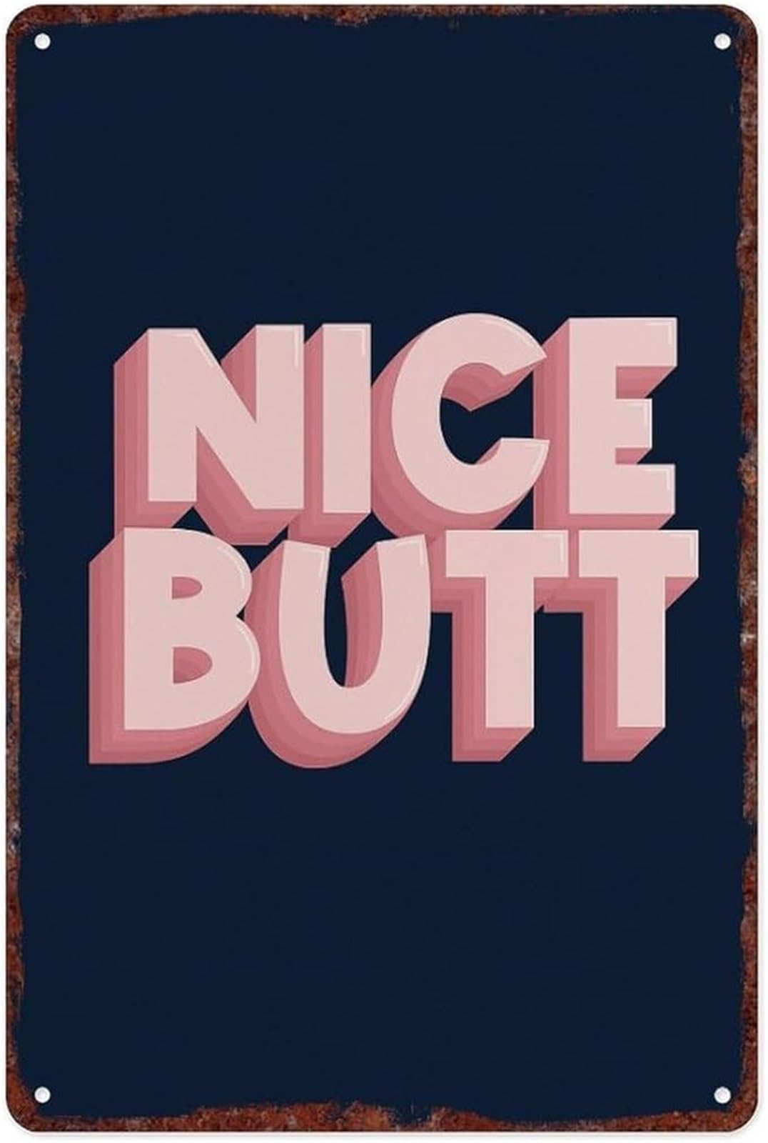 ZDVHOMCB Nice Butt Vintage Humorous Aluminum Metal Sign for Bathroom Bedroom or Home Wall Decor 8 X 12 in