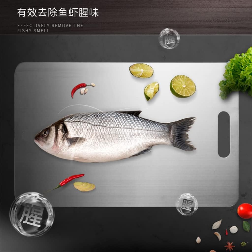 Thickened Stainless Steel Cutting Board Cutting Board Panel Chopping Board Large,D-46 * 30Cm,D39*28Cm