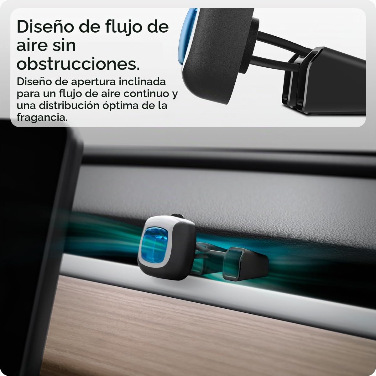 Spigen Adaptador de Ambientador Diseñado para Tesla Model 3 2021-2023 e Y Airvent (el ambientador se vende por separado) | Model Y (~2024) y Model 3 (2021-2023), soporte de ventilación con adhesivo seguro, accesorio para Tesla - Lote de 2