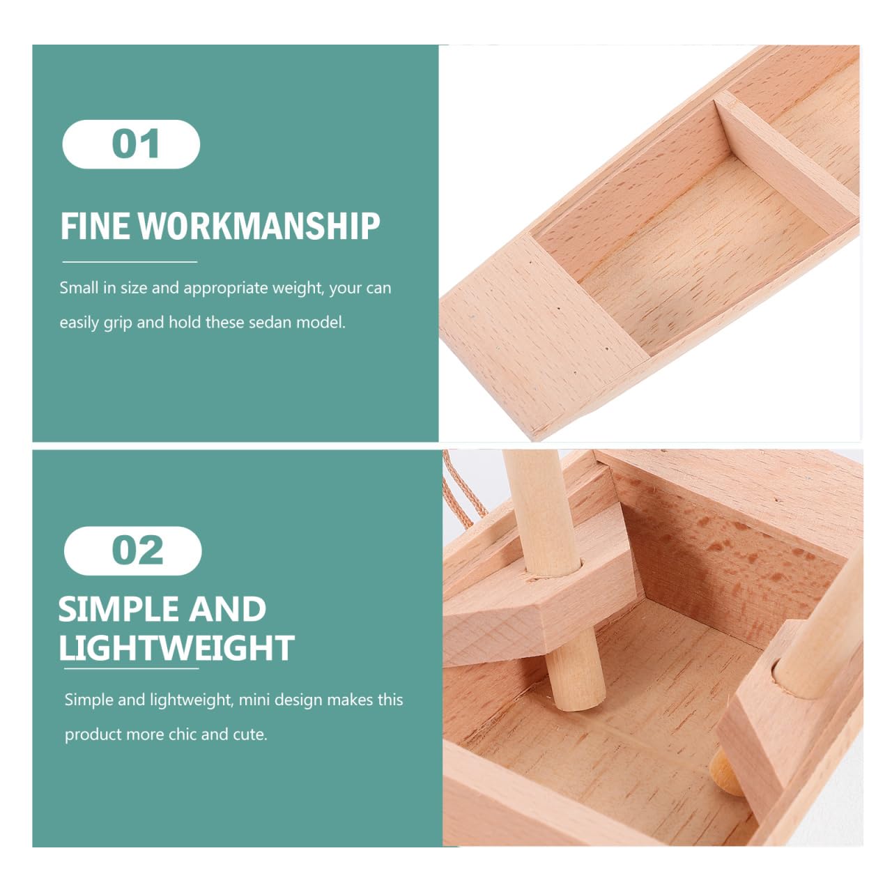 EXCEART Vintage Boot Ornament - Miniatur Holzboot Dekoration Für Zuhause