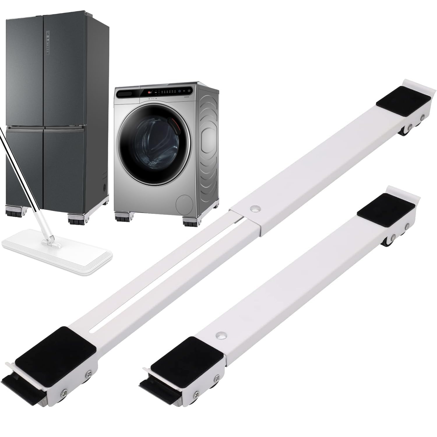 Washing Machine Refrigerator Mobile Base, Washing Machine Stand Multi Functional Movable Adjustable Base, Appliances Roller Pairs Heavy Duty, for Dryer and Refrigerator-image-40
