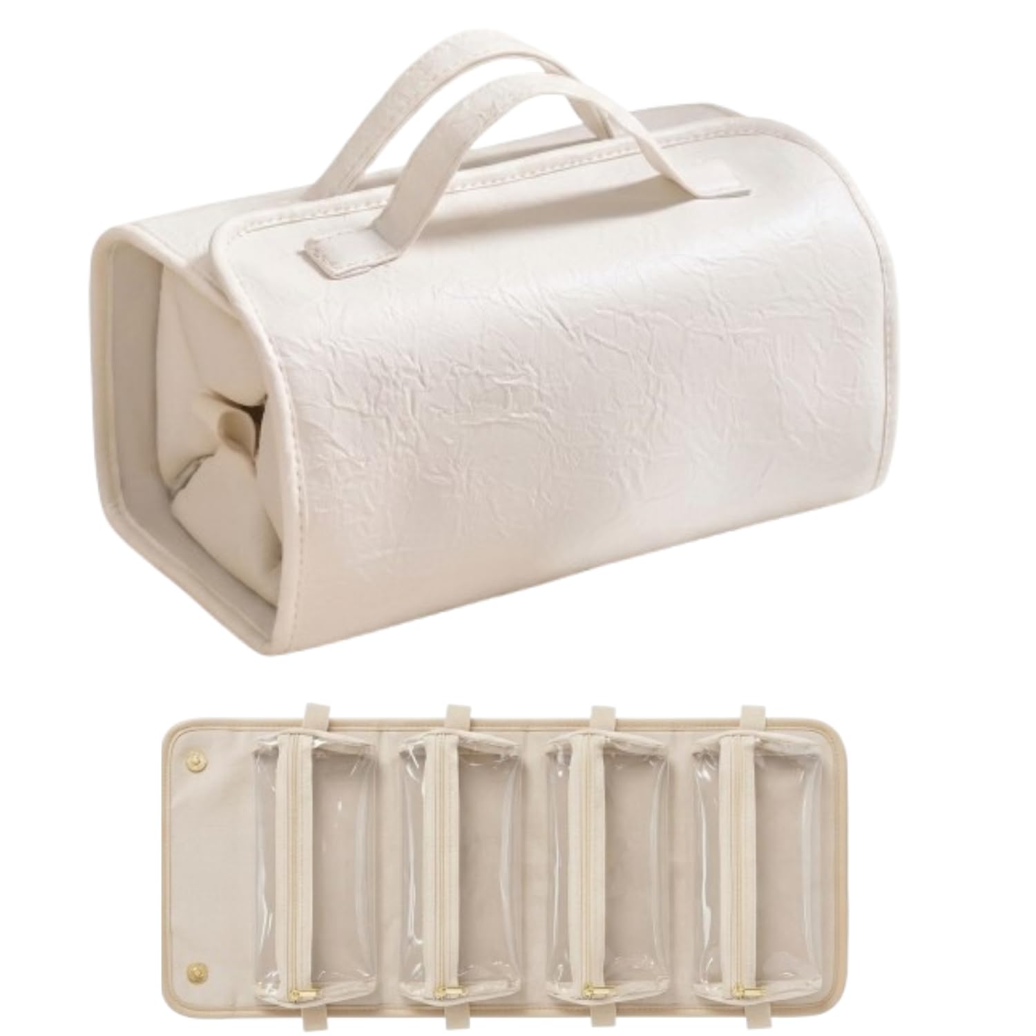 4 in 1 Detachable with Compartments Toiletry Bag Hanging Roll-Up Makeup Cosmetic Bag, Portable Foldable Toiletry Bag Waterproof Cosmetic Organizer Bag for Women-picture-49