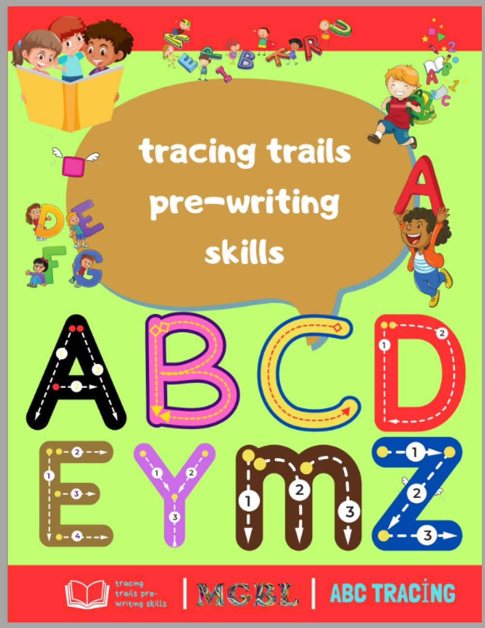 tracing trails pre-writing skills: preschool writing letters and numbers