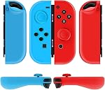 TNP Joycon Case for Nintendo Switch - Silicone Joy Con Case for Nintendo Switch & Switch OLED - Protective Switch Controller Case Cover with Thumb Grip Caps for Nintendo Switch Joycon (Black)