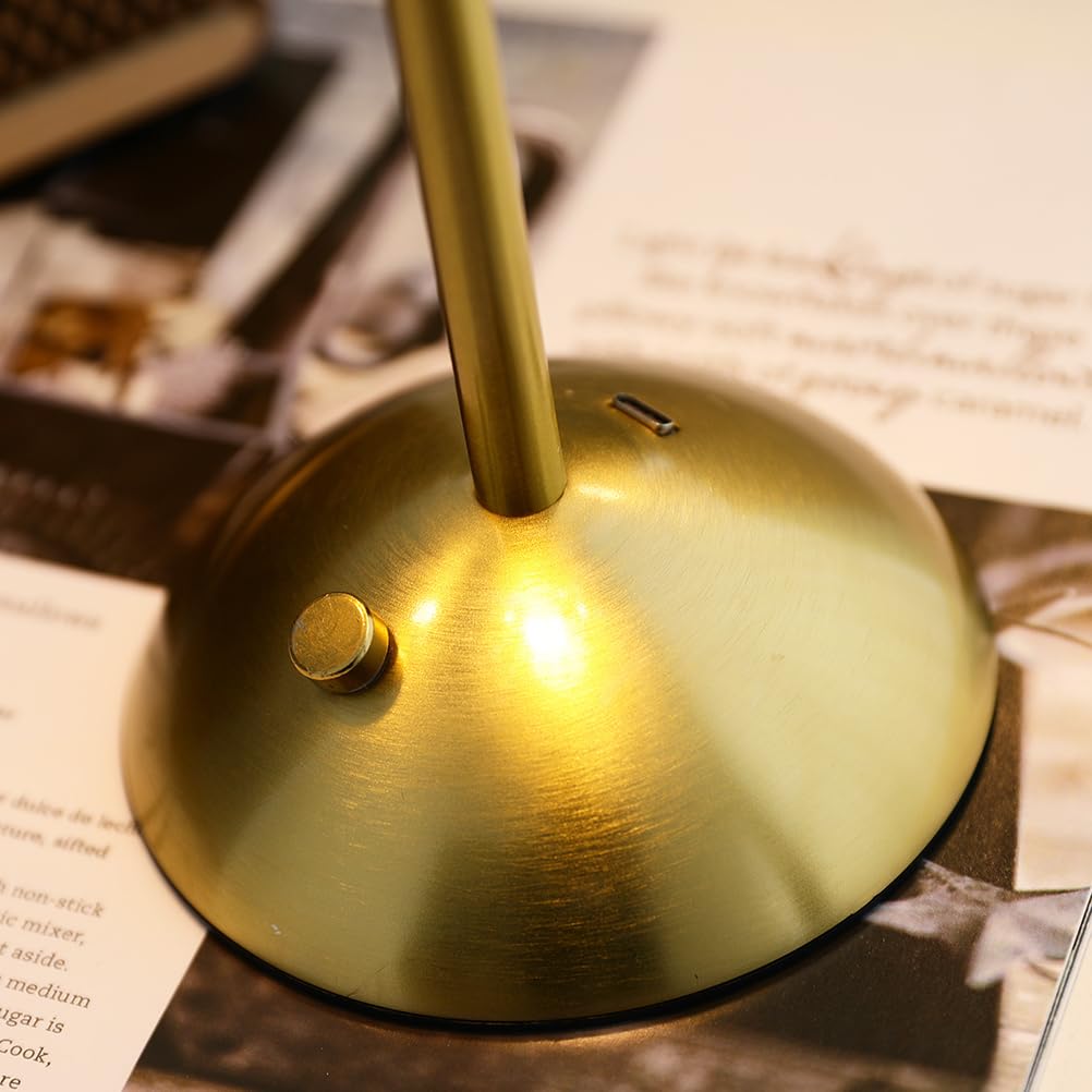 AoLa LED Tischlampe Kabellos Gold Dimmbar Tischleuchte Akku mit Touch Control USB Aufladbar Batterie Nachttischlampe Ohne Kabel 3000K-6000K Tragbar Nachtlicht für Wohnzimmer Schlafzimmer BüRo
