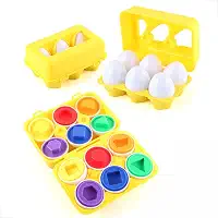 Brinquedo Educativo Montessori Infantil Caixa de Ovos Páscoa De Encaixar Formas Geométricas Cores Sensorial Cordenação Motora (Caixa de Ovos com 6 unidades)
