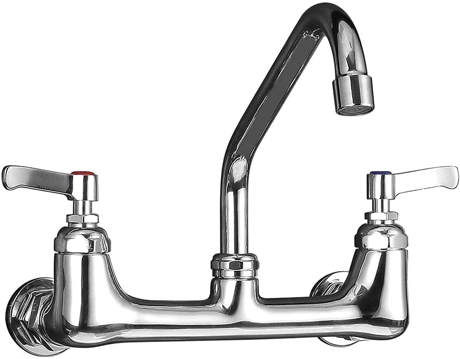 Commercial Tap Wall Mount Pre Rinse Faucet 8 Inch Center Add-on 8 Inch Swivel Spout (8inch spout)