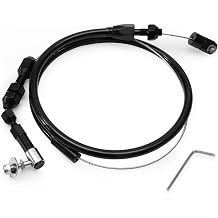 24 Inch Universal Throttle Cable.Black | Stainless Steel Braided Cover, Aluminum Fitting, Adjustable Accelerator Cable with Locking Kit Black