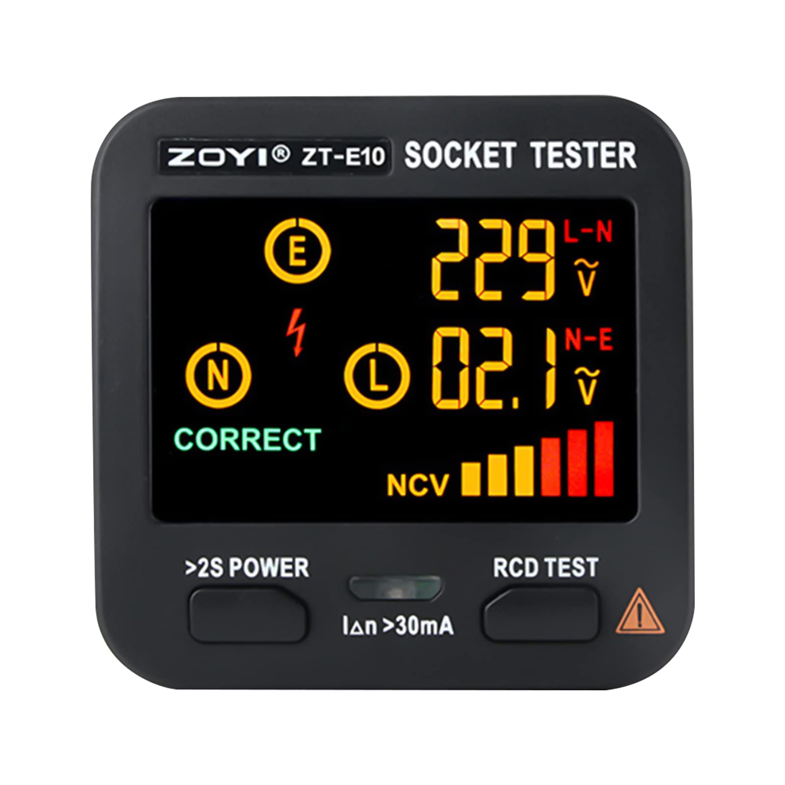 Tester Di Presa Con Test RCD E LCD | Controllo Tensione, Polarità E Sicurezza Elettrica - Foto 8